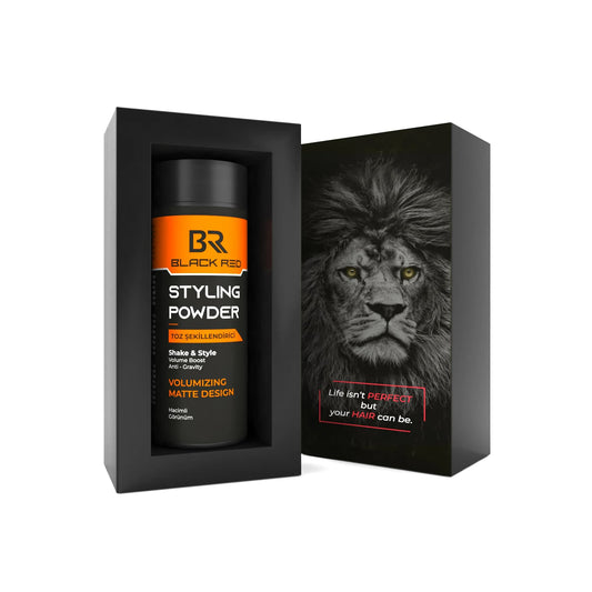 Black Red Hair Texturising Styling Powder Matte Look 20 gr