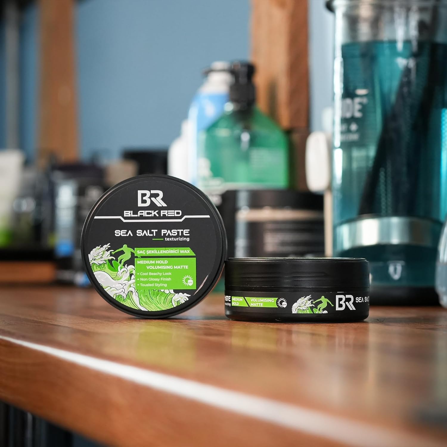 Black Red Hair Styling Texturising Sea Salt Paste 120ml