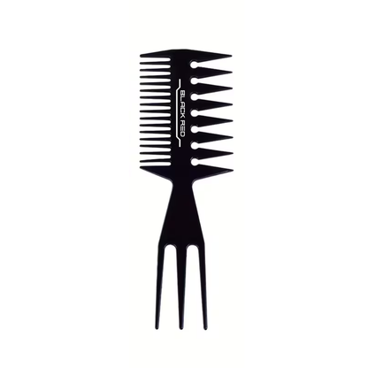 Black Red Slicked Back Comb